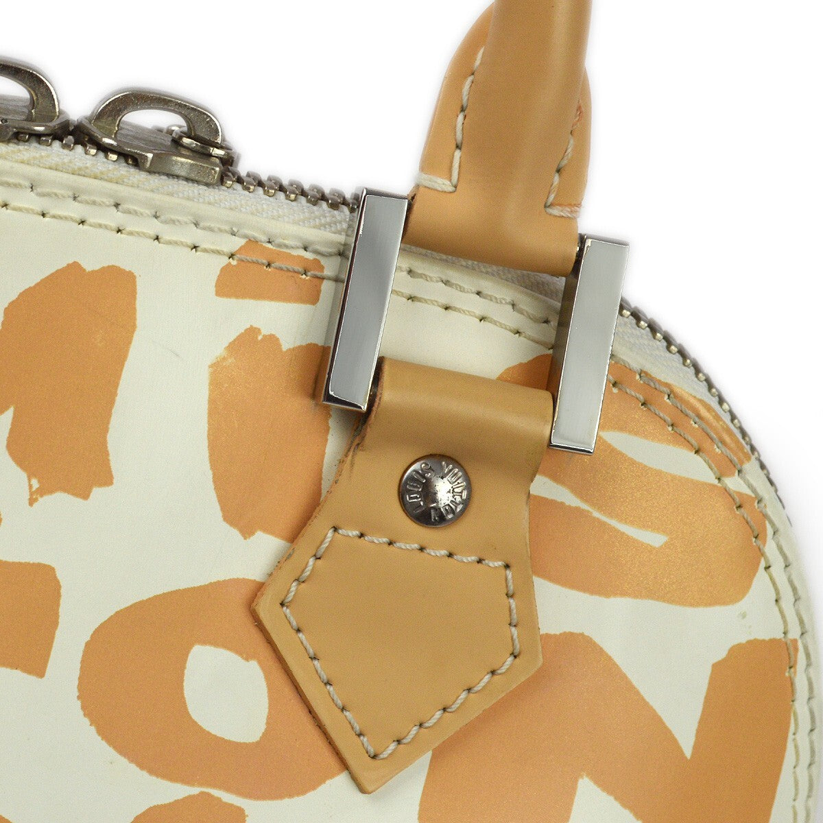 Louis Vuitton Alma Handbag Limited Edition Graffiti Leather, Beige, Leather, Handbag