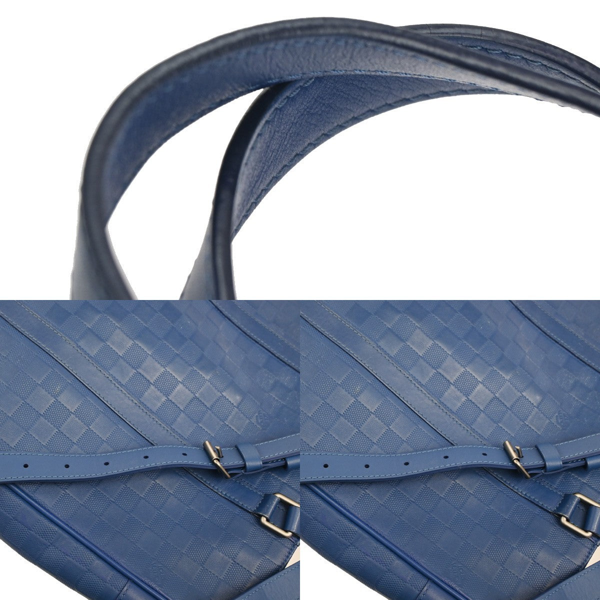 Louis Vuitton Tadao Handbag Damier Infini Leather, BLUE, LEATHER, Tote bag