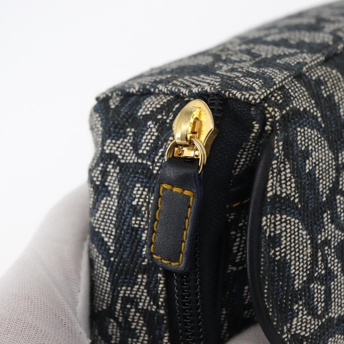 Christian Dior Saddle Zip Pouch Diorissimo Canvas, BLUE, CANVAS, Clutche & pouche