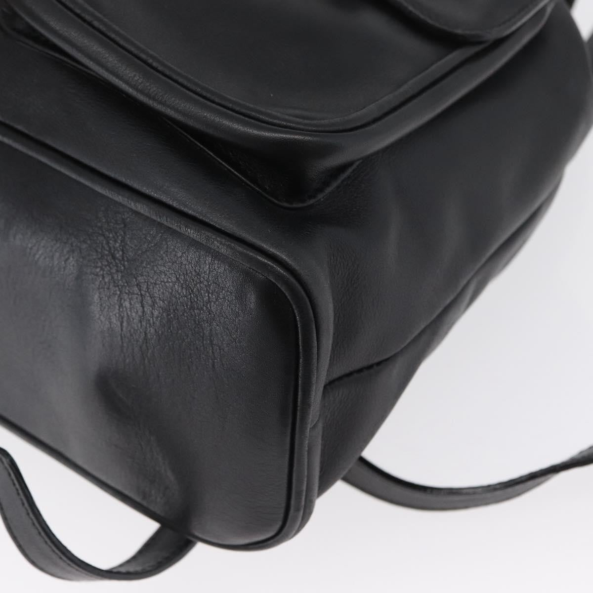 Gucci Vintage Bamboo Backpack Leather, BLACK, LEATHER, Backpack