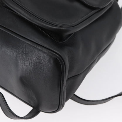 Gucci Vintage Bamboo Backpack Leather, BLACK, LEATHER, Backpack