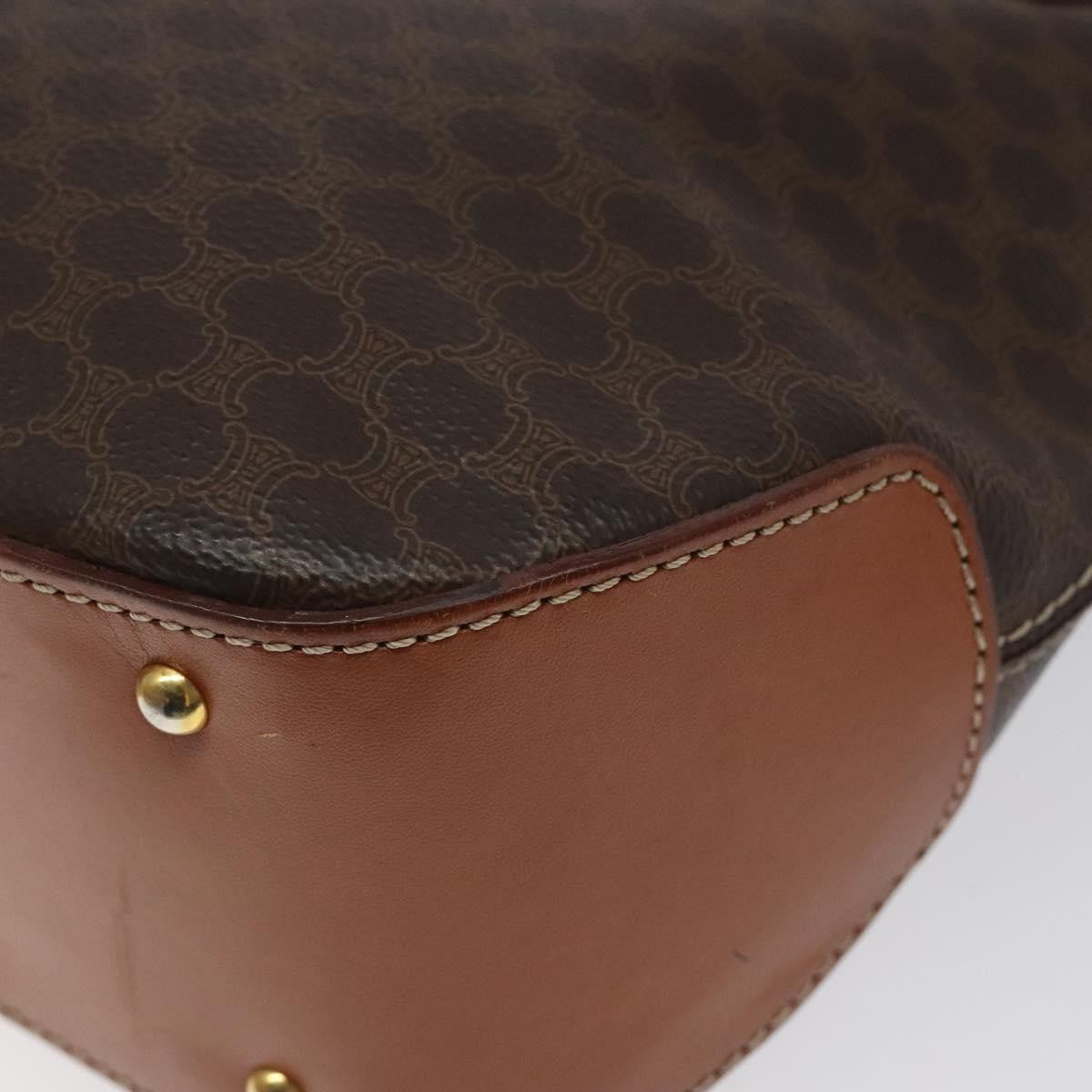 Celine Macadam Handbag Macadam with leather, BROWN, CANVAS, Handbag
