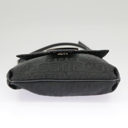 Fendi Mamma Baguette Shoulder Bag Canvas, BLACK, CANVAS, Shoulder bag