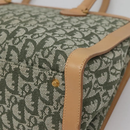 Christian Dior Vintage Trotter Double Pocket Tote Diorissimo Canvas, KHAKI, CANVAS, Tote bag