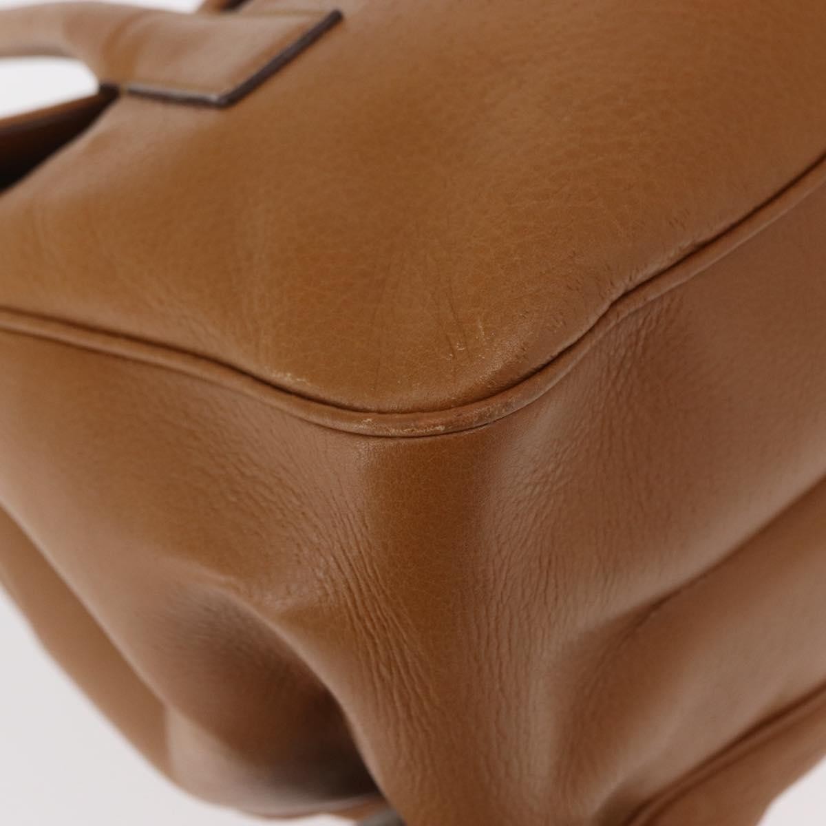 Salvatore Ferragamo Gancini Shoulder Bag Leather, BROWN, LEATHER, Shoulder bag