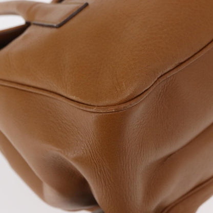 Salvatore Ferragamo Gancini Shoulder Bag Leather, BROWN, LEATHER, Shoulder bag