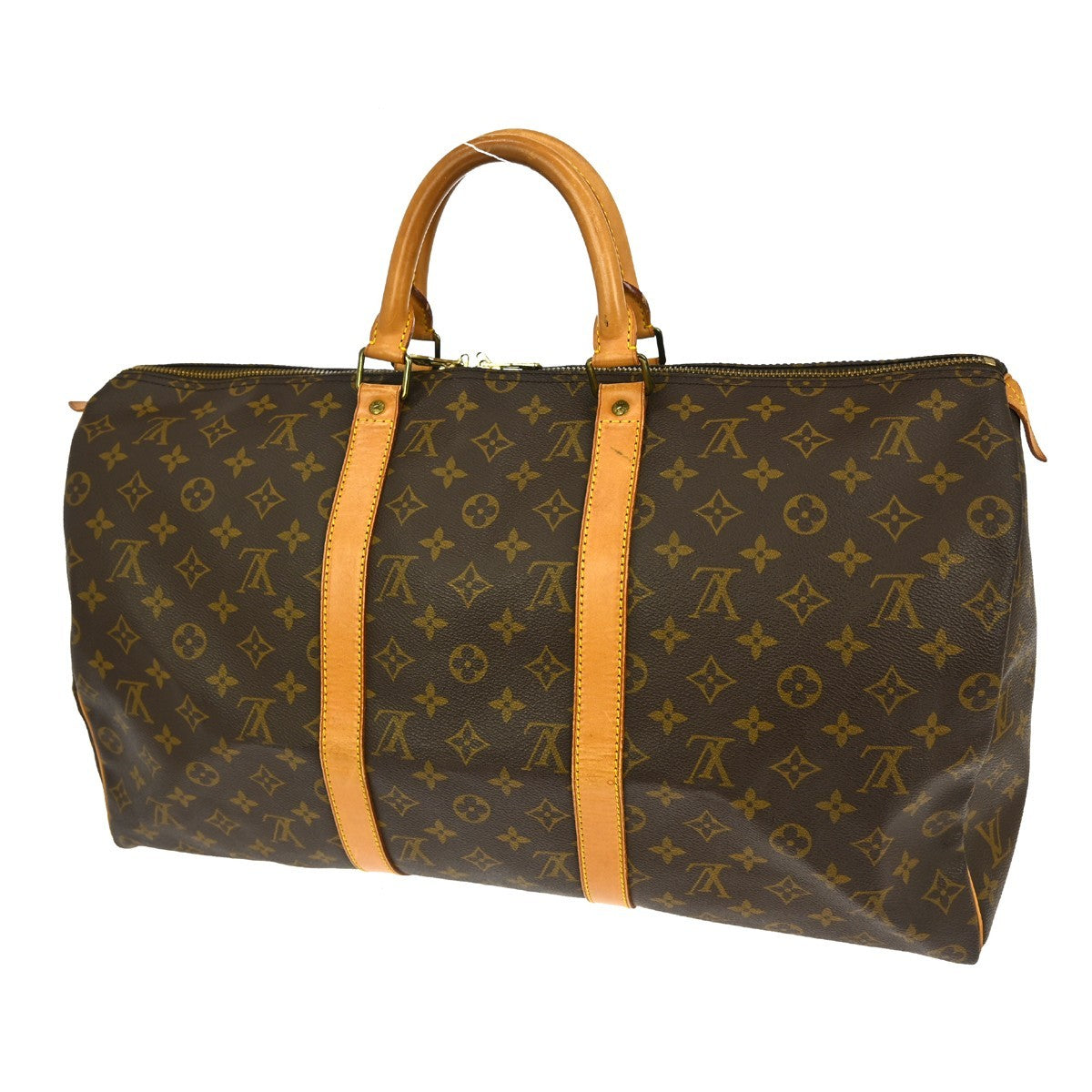 Louis Vuitton Keepall Bag Monogram Canvas, BROWN, CANVAS, Travel bag