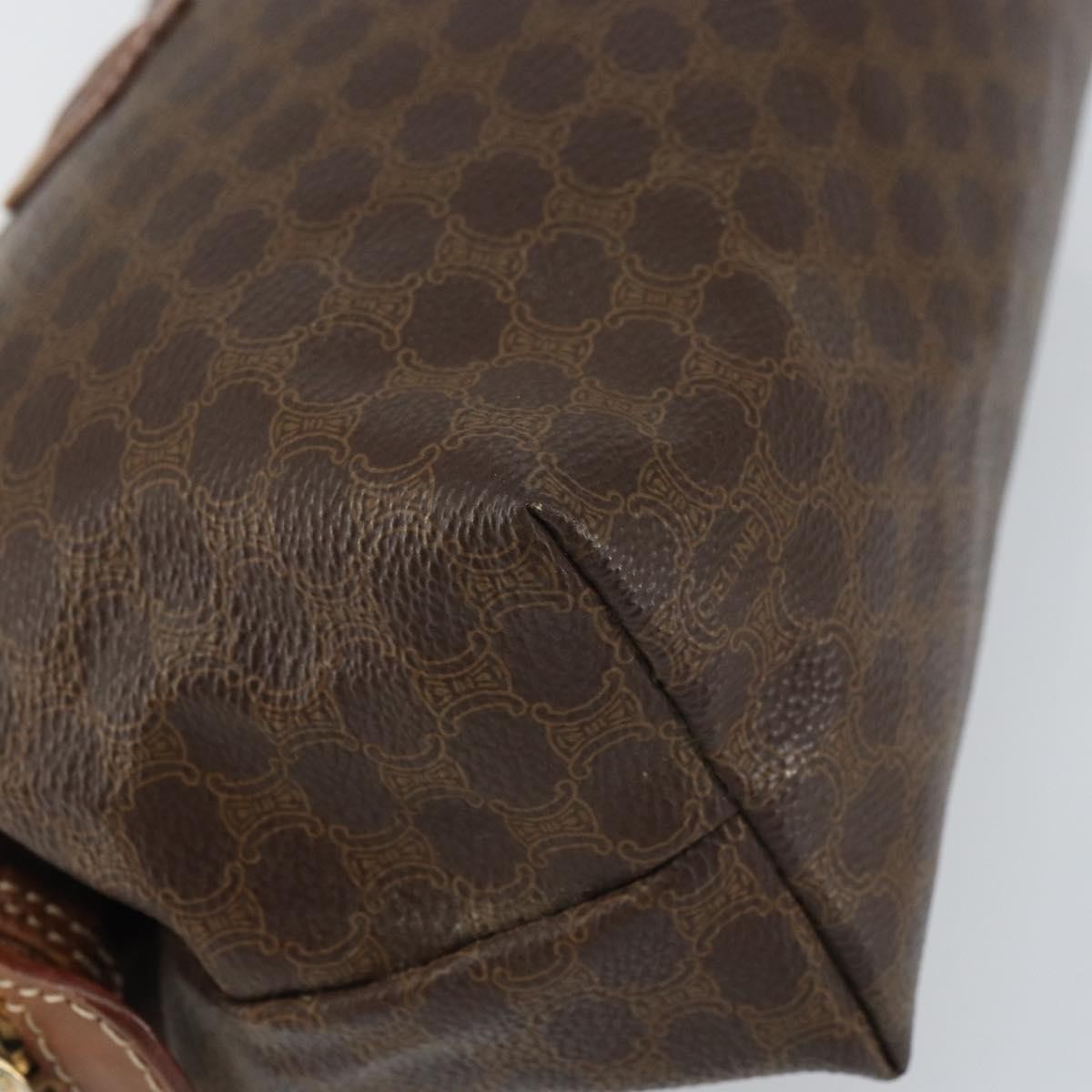 Celine Macadam Pochette Canvas and Leather, BROWN, CANVAS, Clutche & pouche