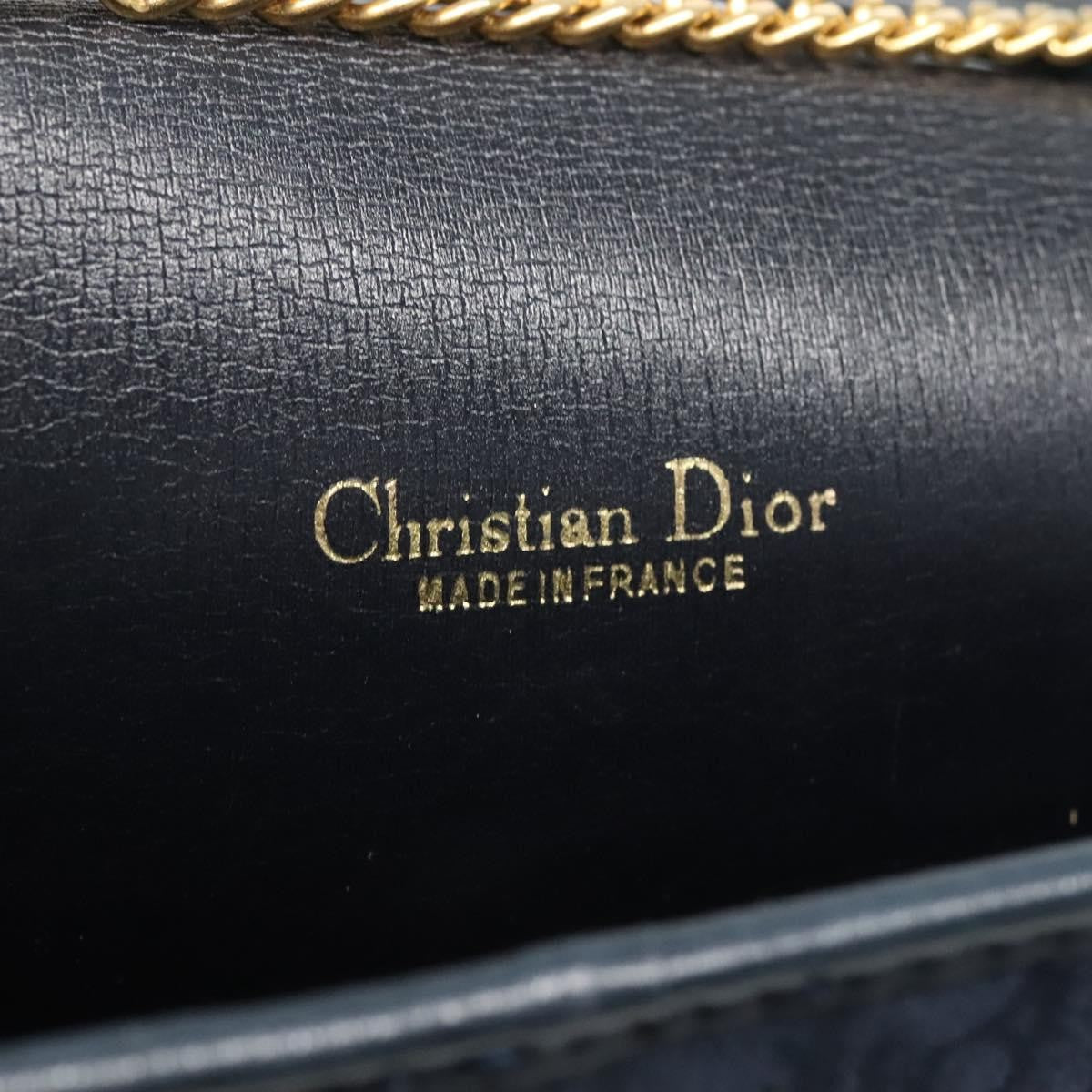 Christian Dior Vintage Trotter Shoulder Bag Canvas, NAVY, CANVAS, Shoulder bag