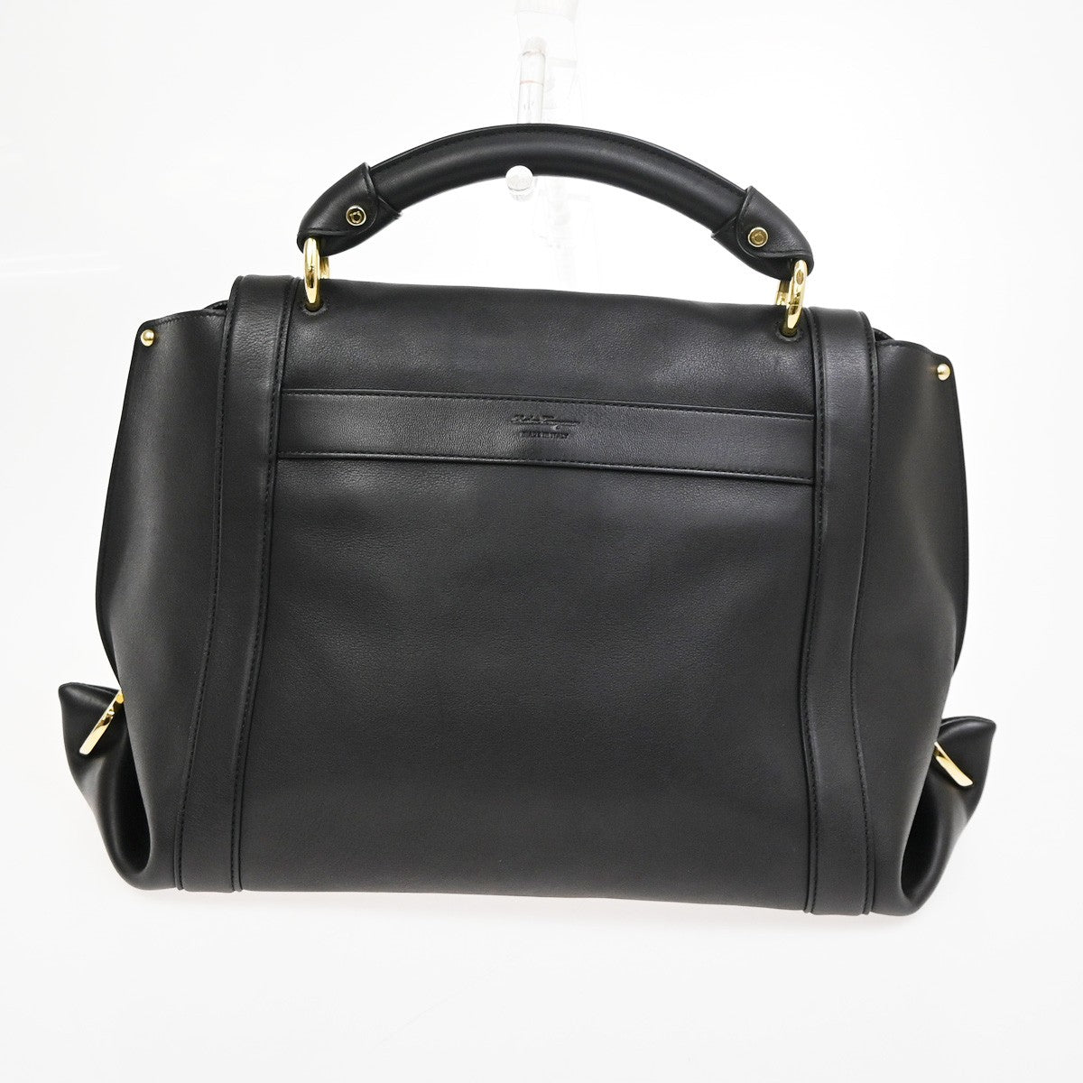 Salvatore Ferragamo Sofia Satchel Leather, BLACK, LEATHER, Handbag
