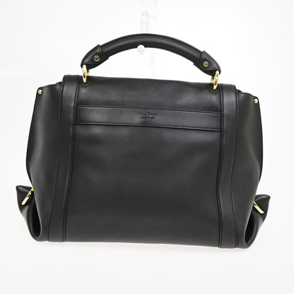 Salvatore Ferragamo Sofia Satchel Leather, BLACK, LEATHER, Handbag