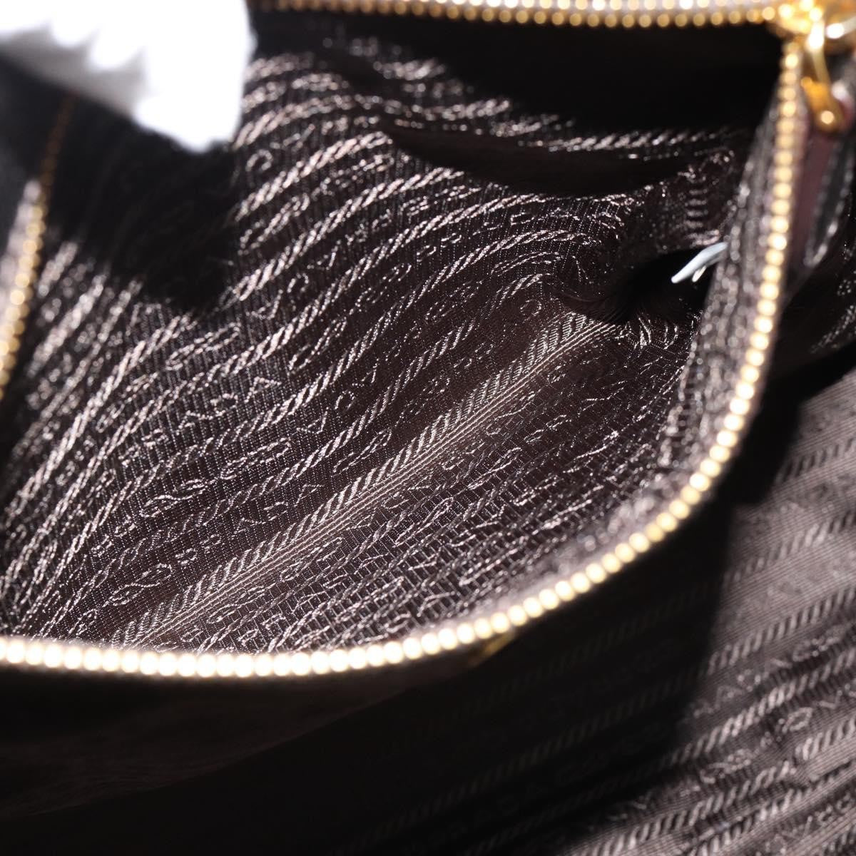 Prada Braided Handle Open Tote Vitello Daino, Gold, Leather, Tote Bag