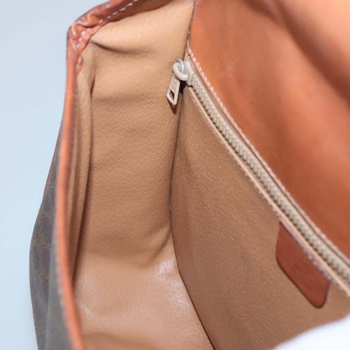 Celine Vintage Macadam Shoulder Bag Canvas and Leather, Brown, Canvas, Shoulder Bag