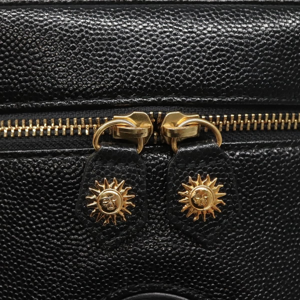 Versace Vanity Hand Bag Leather, BLACK, LEATHER, Handbag