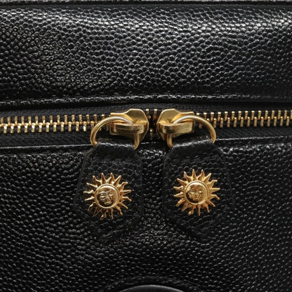 Versace Vanity Hand Bag Leather, BLACK, LEATHER, Handbag