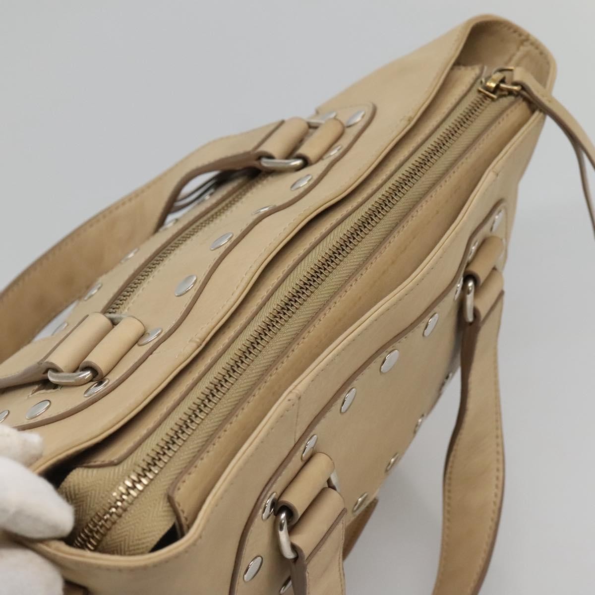 Celine Handbag Leather, BEIGE, LEATHER, Handbag