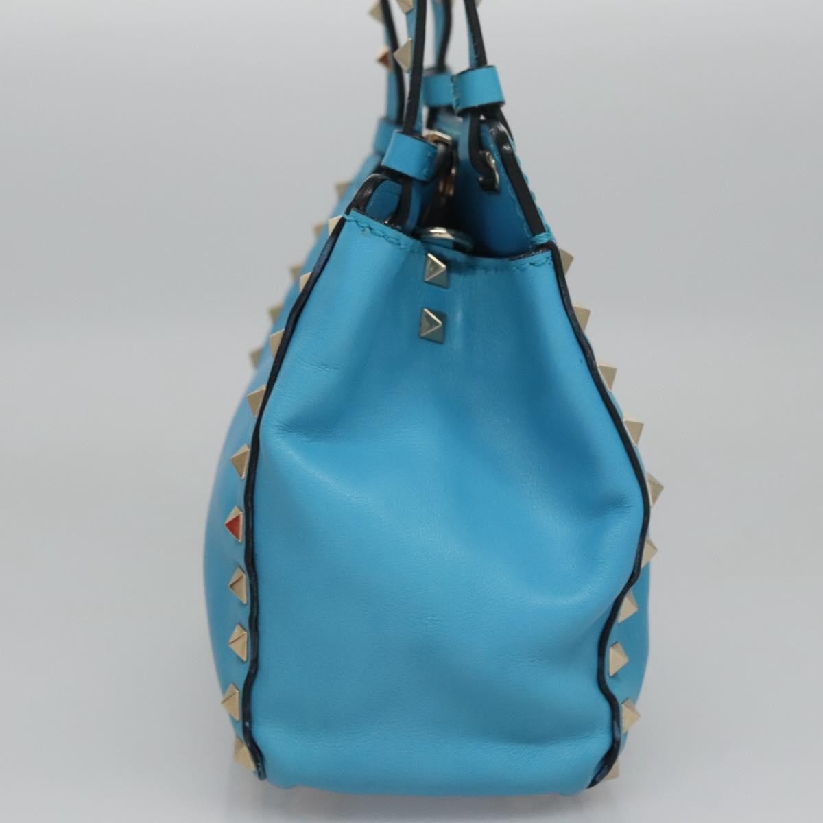 Valentino Garavani Rockstud Tote Soft Leather, BLUE, LEATHER, Tote bag