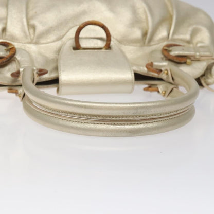 Salvatore Ferragamo Marisa Satchel Leather, GOLD, LEATHER, Shoulder bag