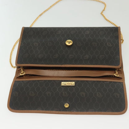 Christian Dior Vintage Honeycomb chain Canvas, BLACK, CANVAS, Handbag