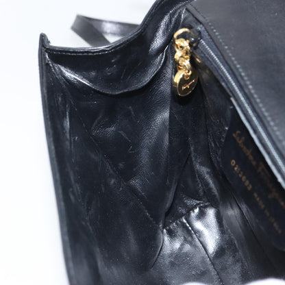 Salvatore Ferragamo Vintage Shoulder Bag Leather, BLACK, LEATHER, Shoulder bag