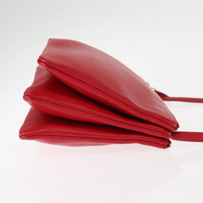 Celine Trio Crossbody Bag Leather, RED, LEATHER, Crossbody bag