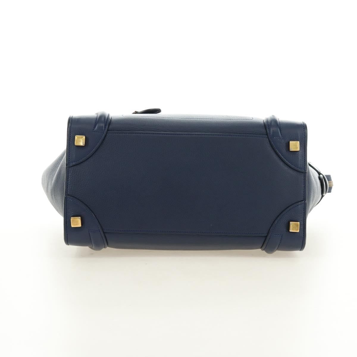 Celine Luggage Bag Smooth Leather, Navy, Leather, Tote Bag