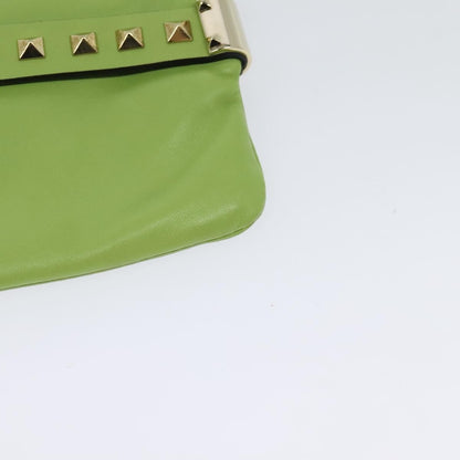Valentino Garavani Rockstud Pouch Leather, GOLD, LEATHER, Clutche & pouche