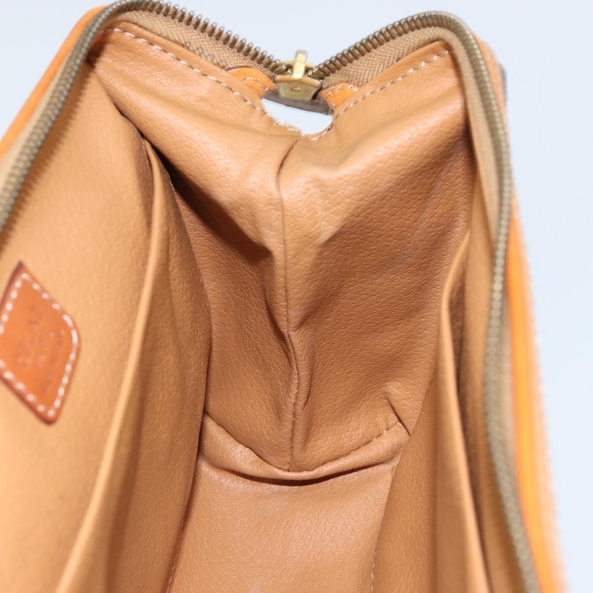 Celine Macadam Pochette Canvas and Leather, Brown, Canvas, Clutch