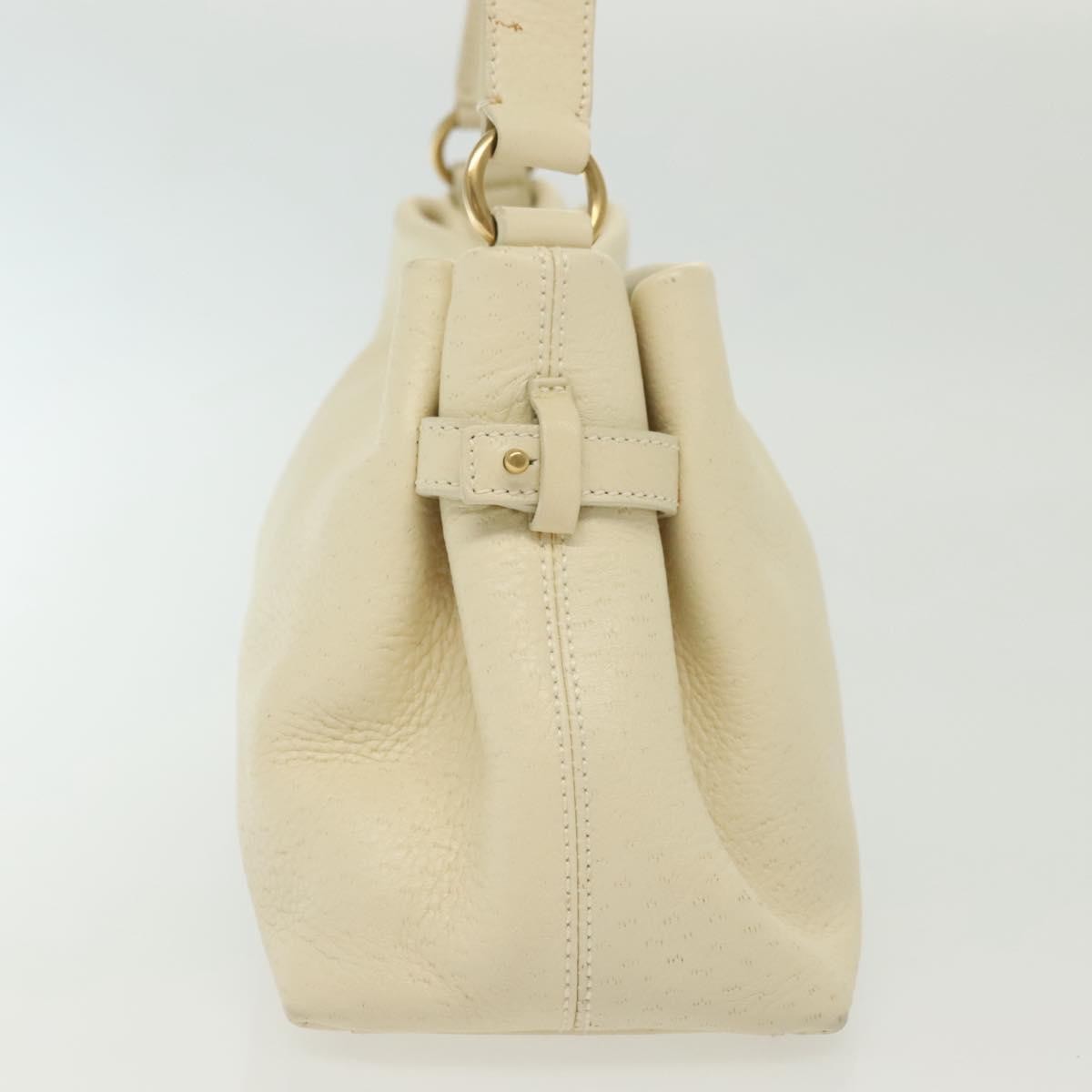 Salvatore Ferragamo Gancini Shoulder Bag Leather, WHITE, LEATHER, Shoulder bag