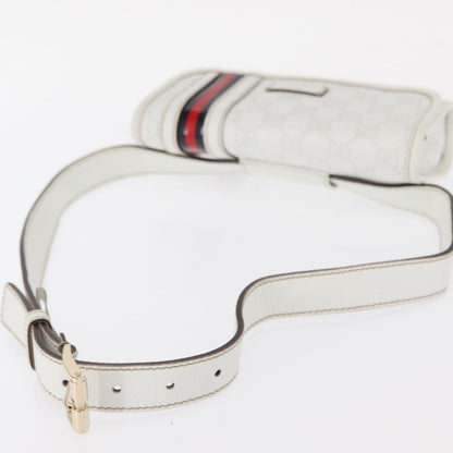 Gucci Sherry Line Waist Bag GG Canvas, WHITE, CANVAS, Shoulder bag
