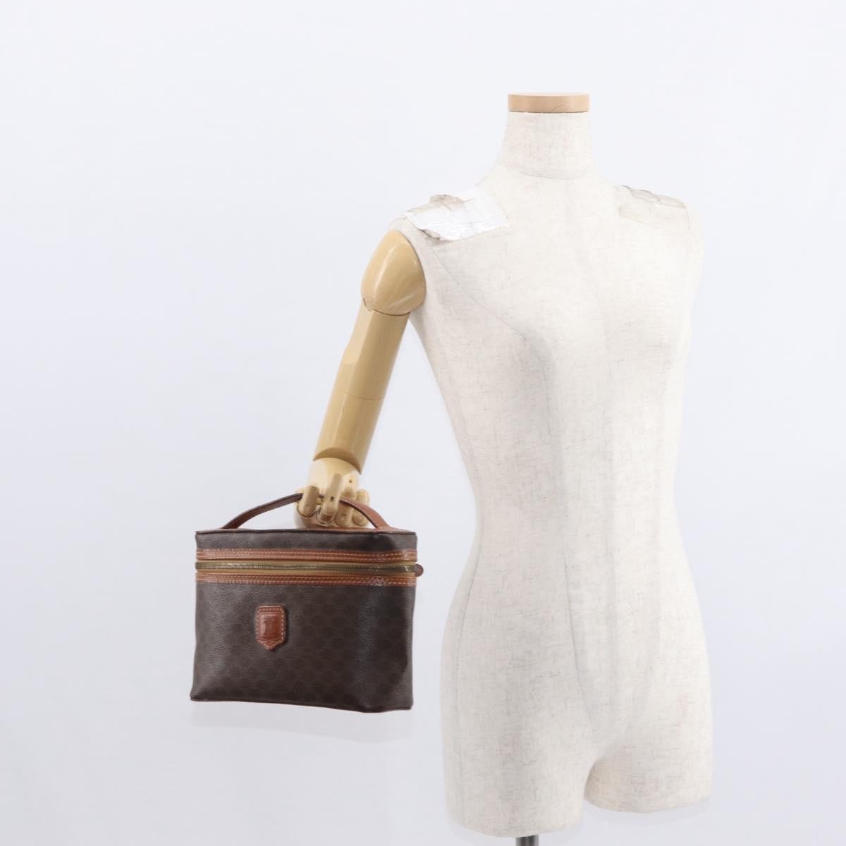 Celine Macadam Vanity Bag Canvas, BROWN, CANVAS, Handbag