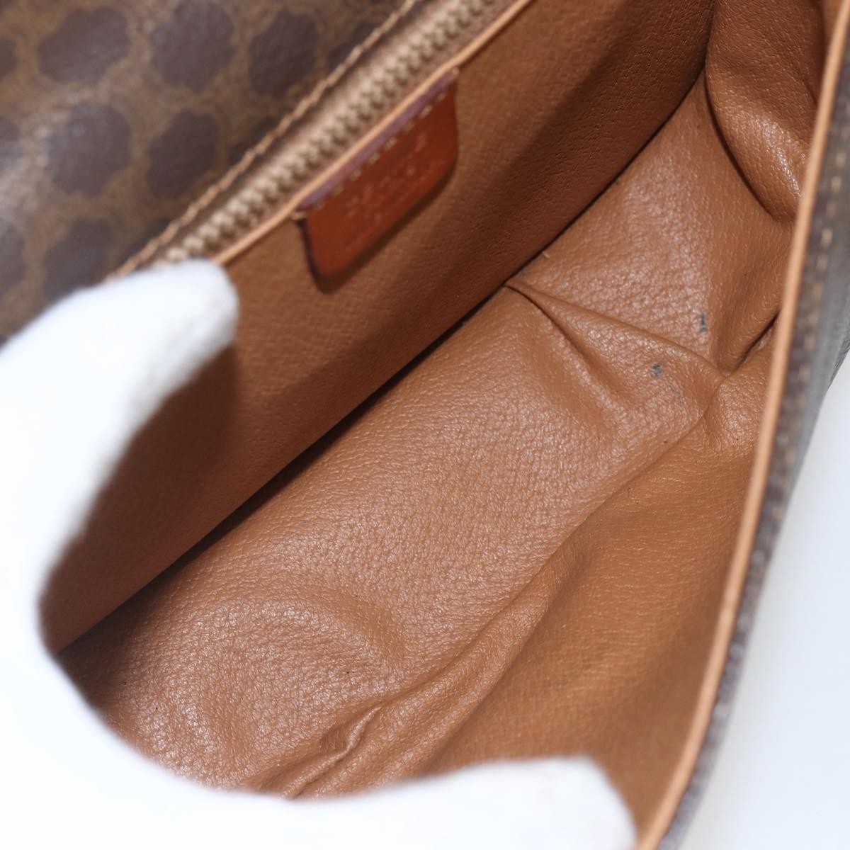 Celine Vintage Macadam Shoulder Bag Canvas and Leather, BROWN, PVC, Shoulder bag