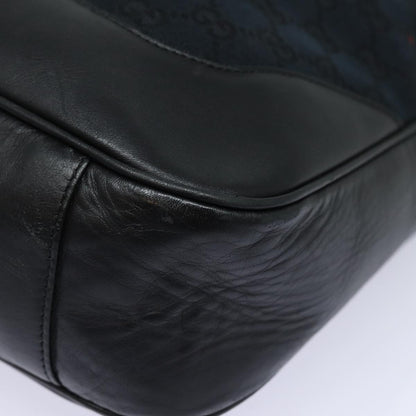 Gucci Bamboo Shoulder Bag GG Canvas, Black, Canvas, Shoulder Bag