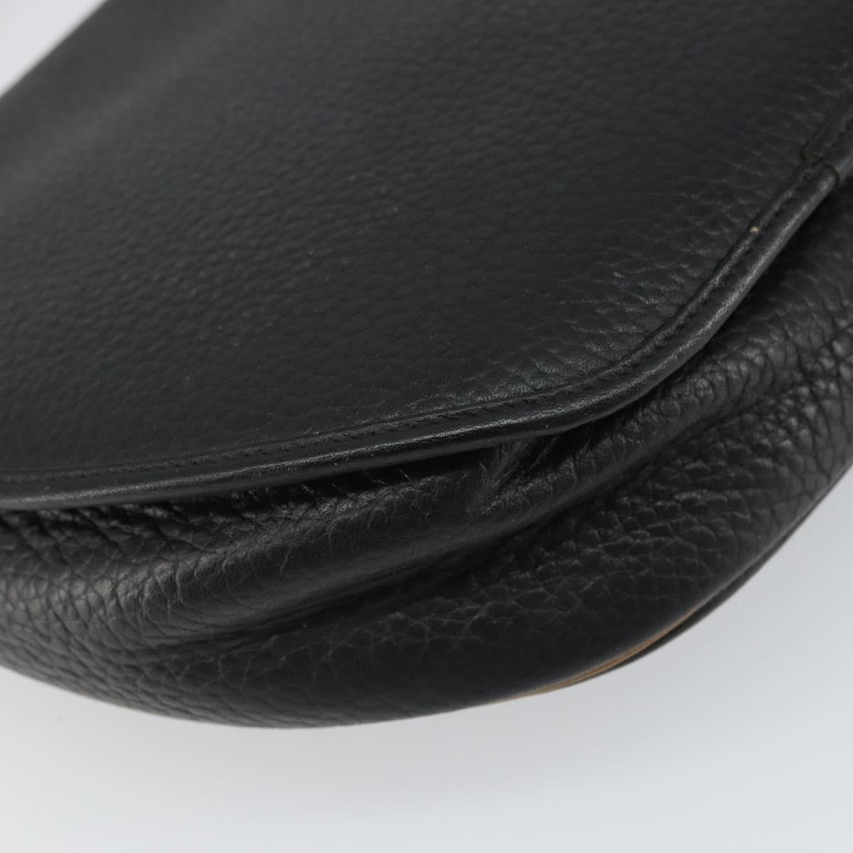 Christian Dior Vintage CD Flap Shoulder Bag Leather, BLACK, LEATHER, Shoulder bag