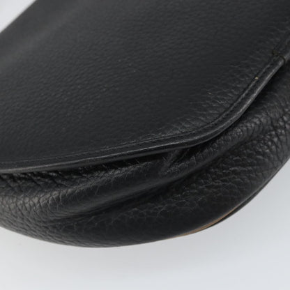 Christian Dior Vintage CD Flap Shoulder Bag Leather, BLACK, LEATHER, Shoulder bag