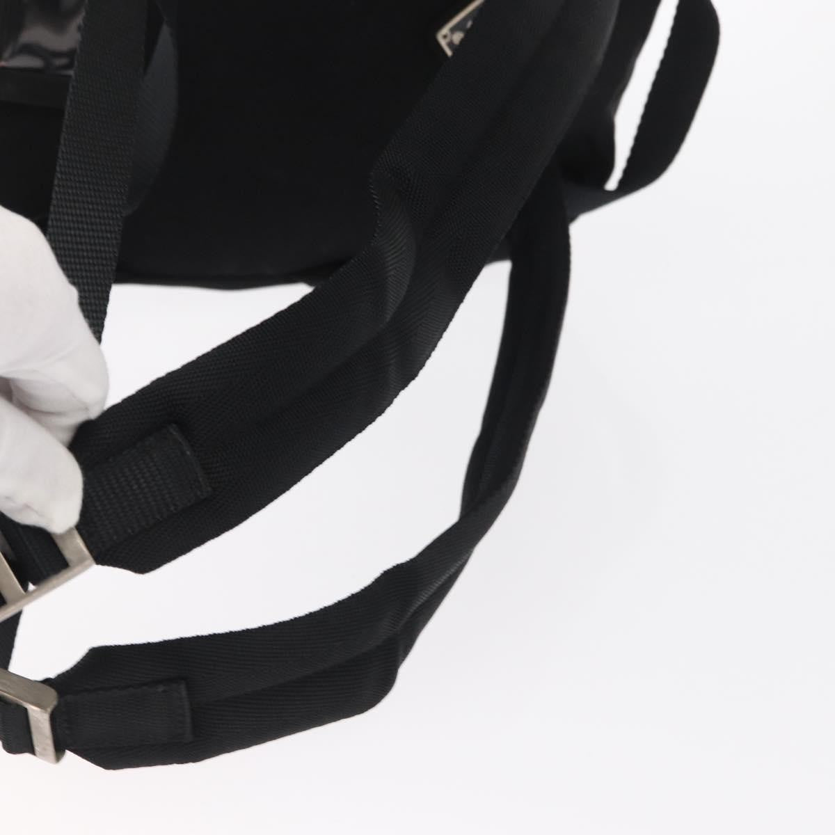 Prada Single Buckle Pocket Backpack Tessuto, BLACK, NYLON, Backpack