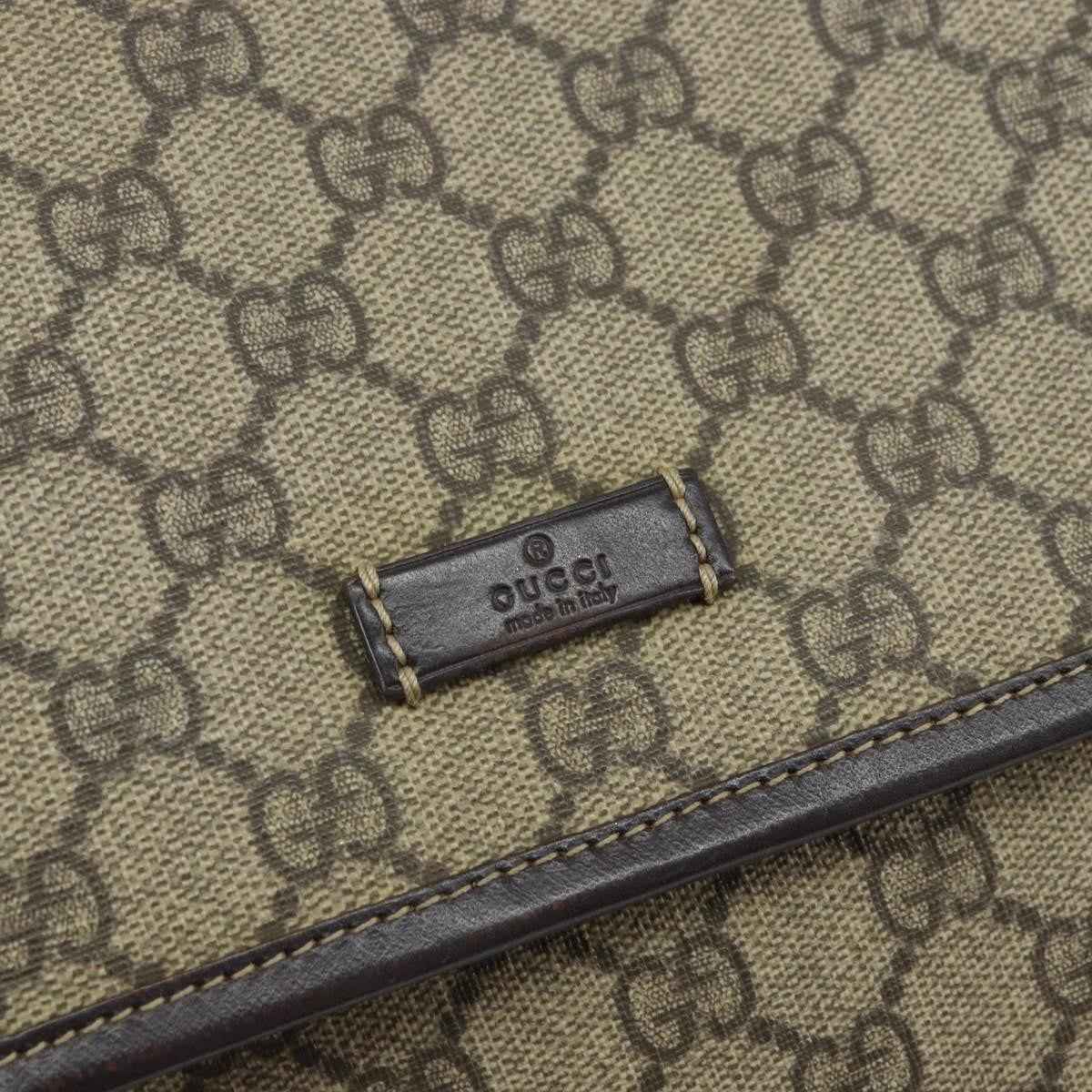 Gucci Flap Messenger GG Coated Canvas, BEIGE, PVC, Shoulder bag