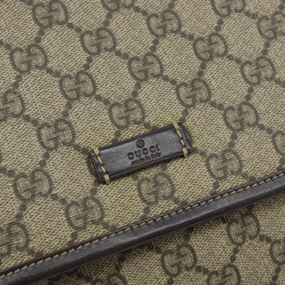 Gucci Flap Messenger GG Coated Canvas, BEIGE, PVC, Shoulder bag