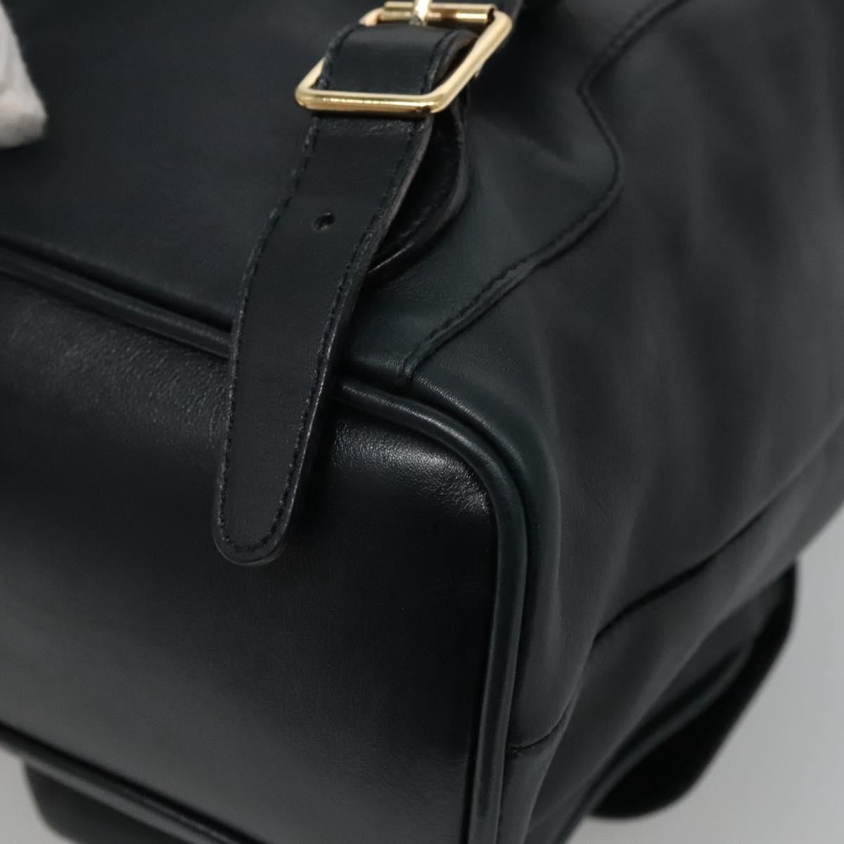 Gucci Vintage Bamboo Backpack Leather, BLACK, LEATHER, Backpack