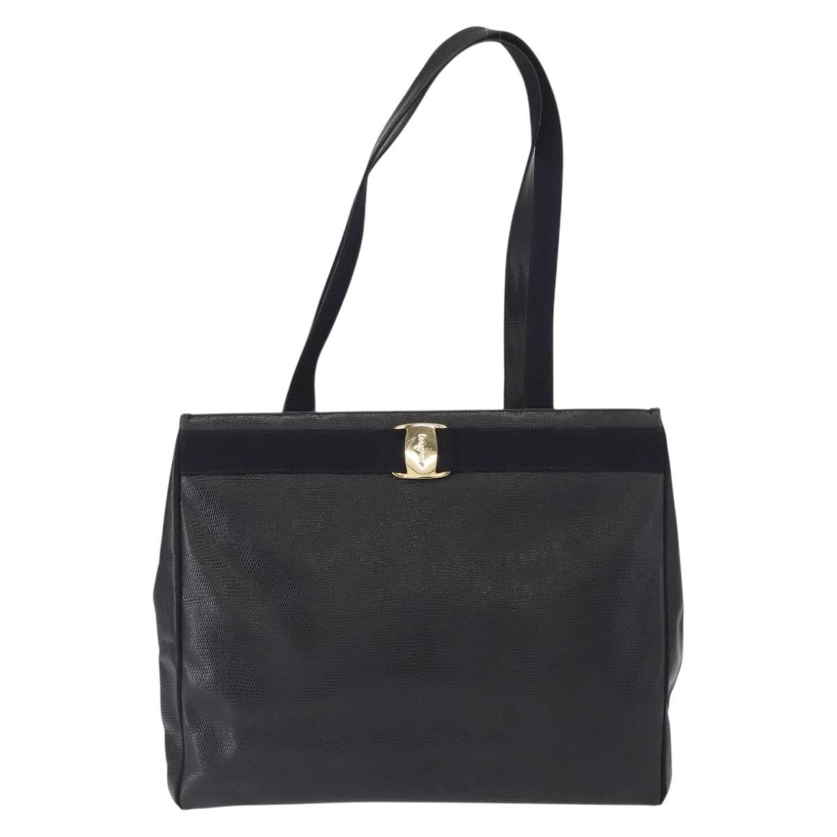 Salvatore Ferragamo Vala tote Leather, NAVY, LEATHER, Tote bag