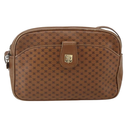 Celine Vintage Macadam Shoulder Bag Canvas and Leather, BROWN, CANVAS, Shoulder bag