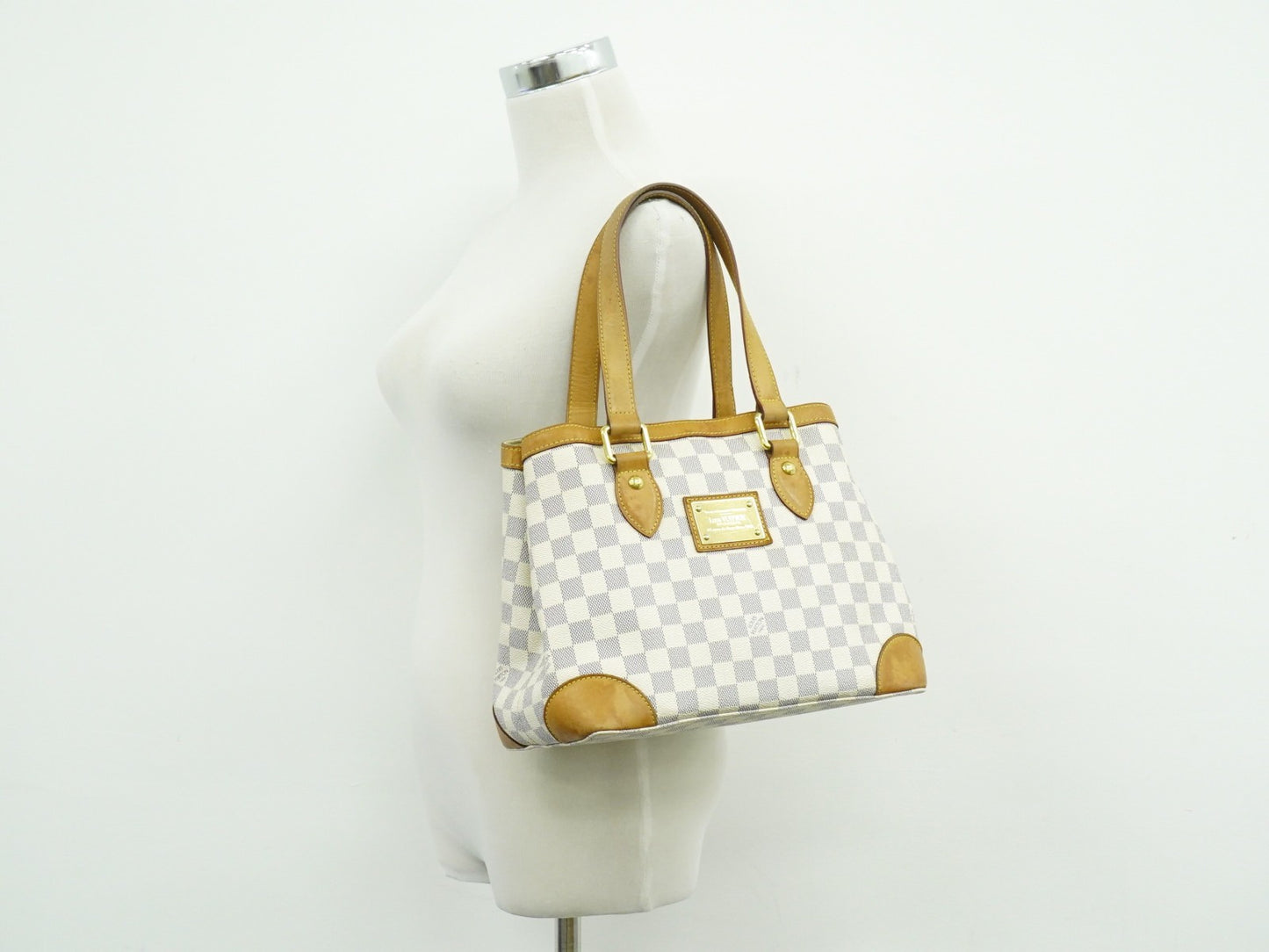 Louis Vuitton Hampstead Handbag Damier, WHITE, CANVAS, Tote bag