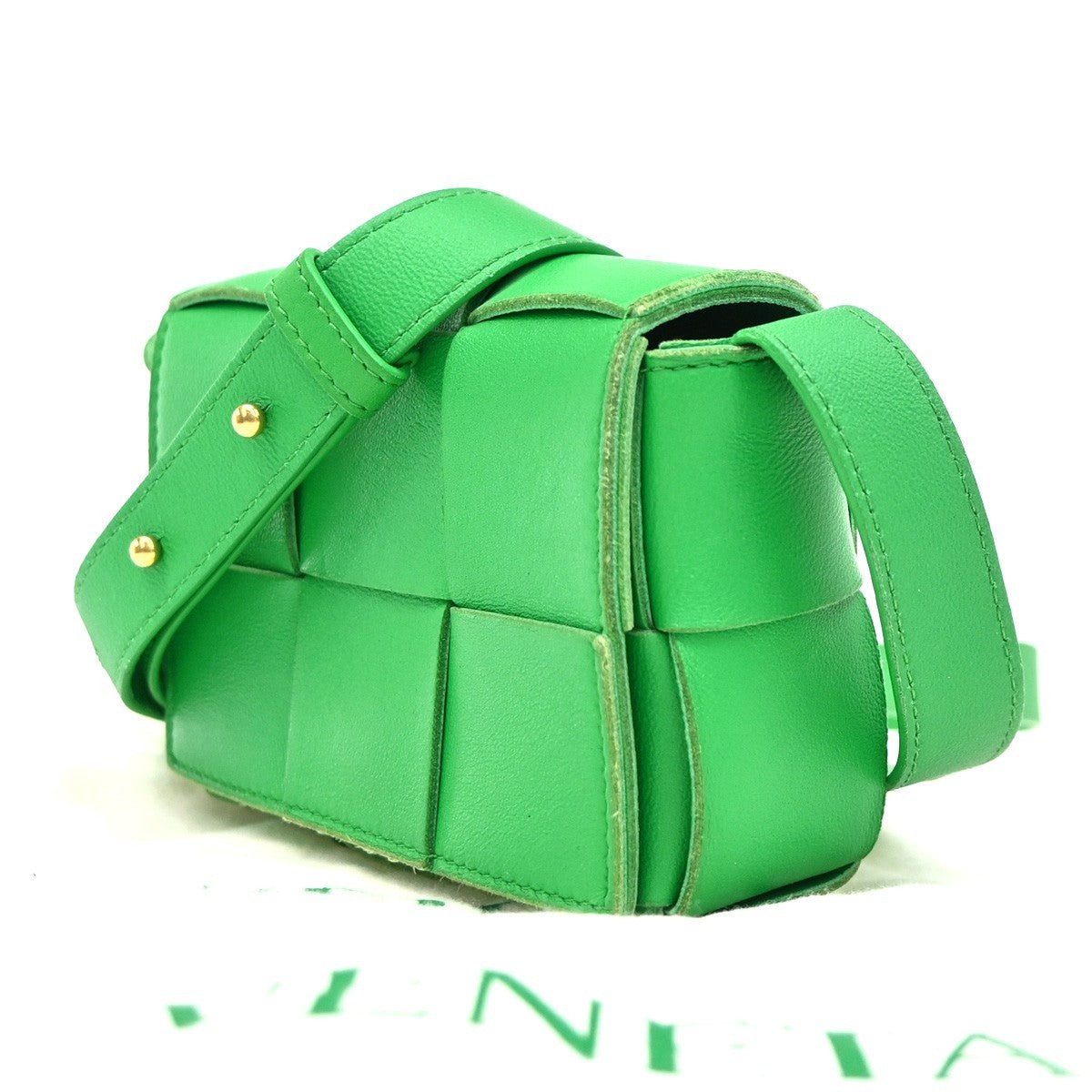 Bottega Veneta Cassette Crossbody Bag Maxi Intrecciato Leather, Green, Leather, Shoulder Bag