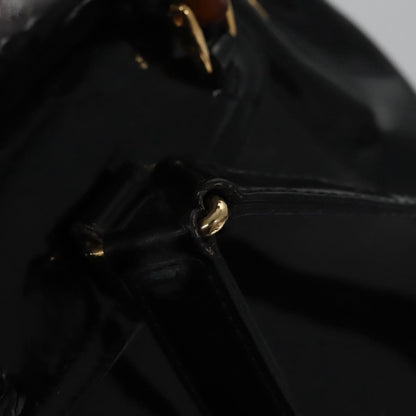 Gucci Vintage Bamboo Backpack Patent, BLACK, PATENT_LEATHER, Backpack