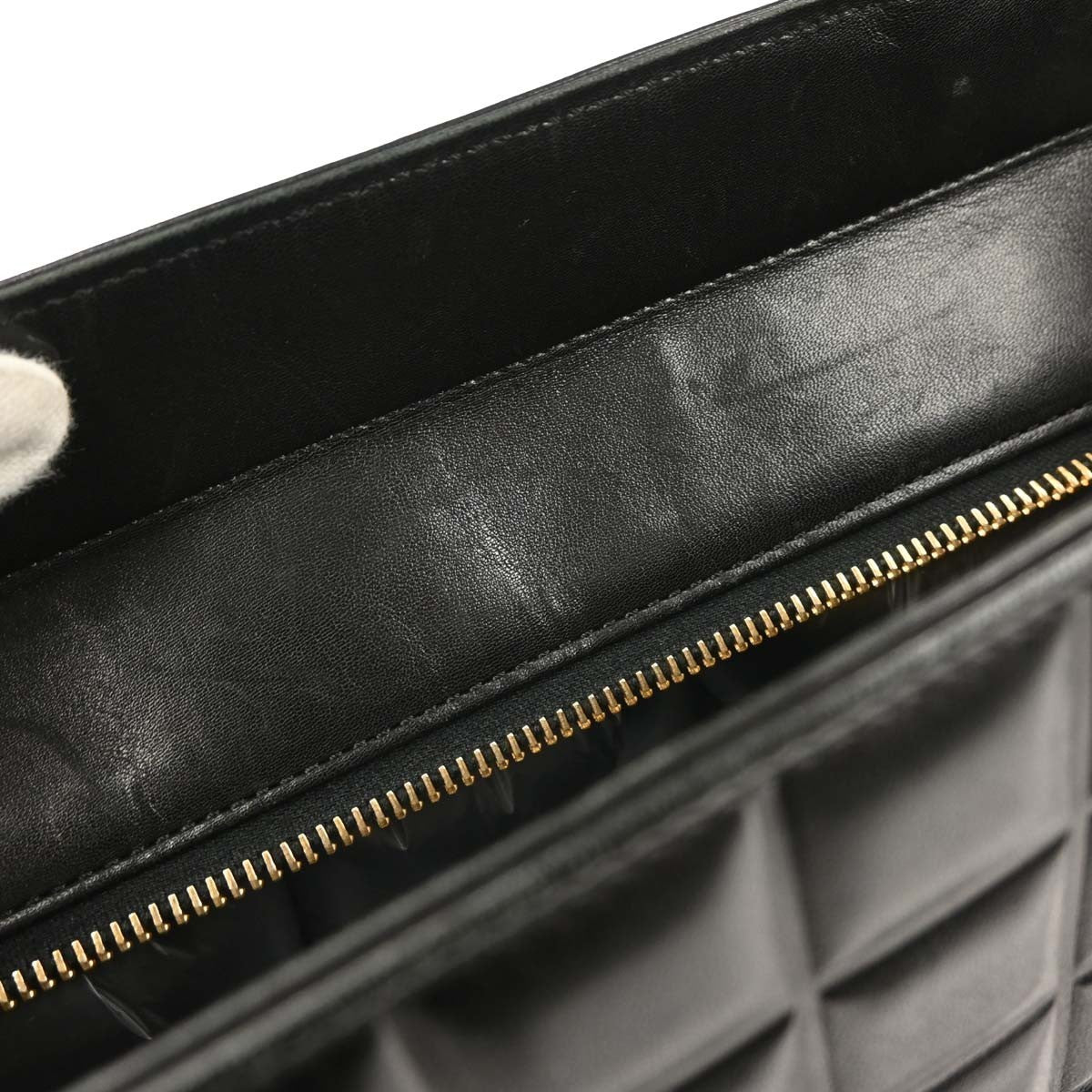 Chanel Chocolate Bar CC Tote Quilted Leather, BLACK, LEATHER, Tote bag