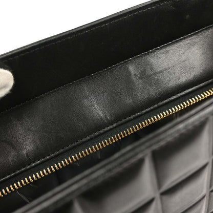 Chanel Chocolate Bar CC Tote Quilted Leather, BLACK, LEATHER, Tote bag