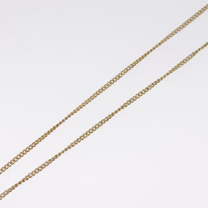 Christian Dior Vintage Logo Round Pendant Necklace Metal and Crystals, GOLD, METAL, Necklace