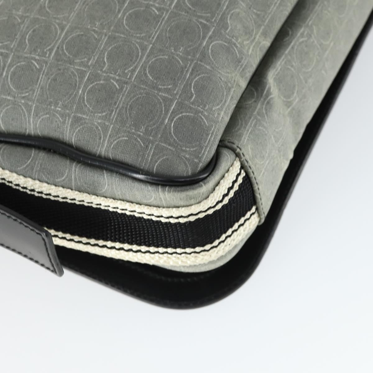 Salvatore Ferragamo Gancini Flap Shoulder Bag PVC, GRAY, PVC, Shoulder bag