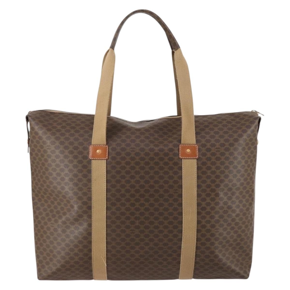 Celine Vintage Macadam Tote bag Canvas, BROWN, PVC, Tote bag