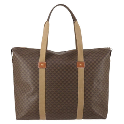 Celine Vintage Macadam Tote bag Canvas, BROWN, PVC, Tote bag